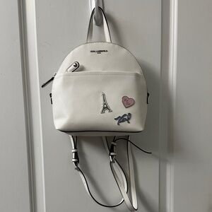 Karl Lagerfeld Cream Backpack with Fun Patches